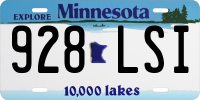MN license plate 928LSI