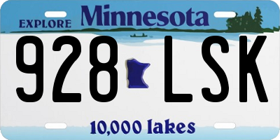MN license plate 928LSK
