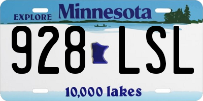 MN license plate 928LSL
