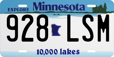MN license plate 928LSM