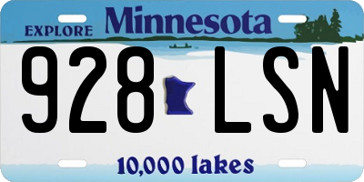 MN license plate 928LSN