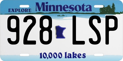 MN license plate 928LSP