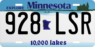 MN license plate 928LSR