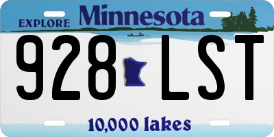 MN license plate 928LST