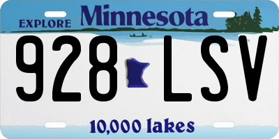 MN license plate 928LSV