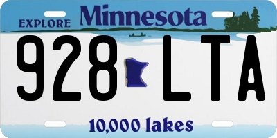 MN license plate 928LTA