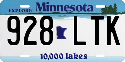 MN license plate 928LTK