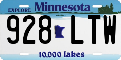 MN license plate 928LTW