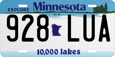 MN license plate 928LUA