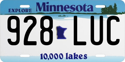 MN license plate 928LUC