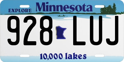 MN license plate 928LUJ