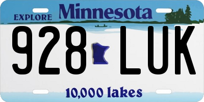 MN license plate 928LUK