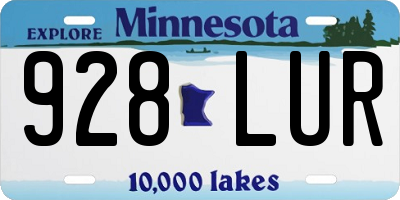 MN license plate 928LUR
