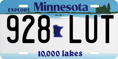 MN license plate 928LUT