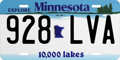 MN license plate 928LVA