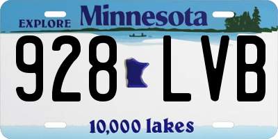 MN license plate 928LVB