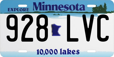 MN license plate 928LVC