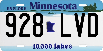MN license plate 928LVD