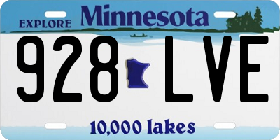 MN license plate 928LVE