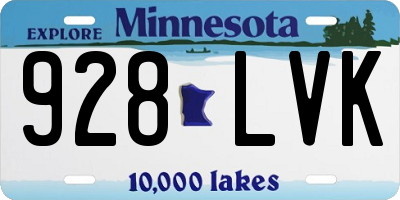 MN license plate 928LVK