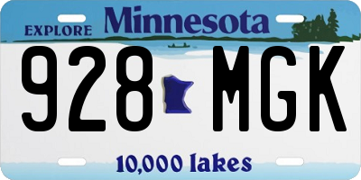 MN license plate 928MGK