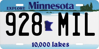MN license plate 928MIL