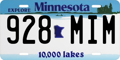 MN license plate 928MIM