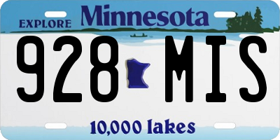 MN license plate 928MIS
