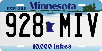 MN license plate 928MIV