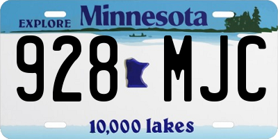 MN license plate 928MJC