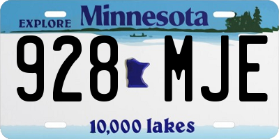 MN license plate 928MJE