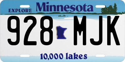 MN license plate 928MJK