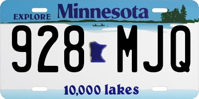 MN license plate 928MJQ