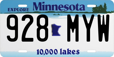 MN license plate 928MYW