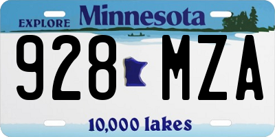 MN license plate 928MZA