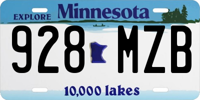 MN license plate 928MZB