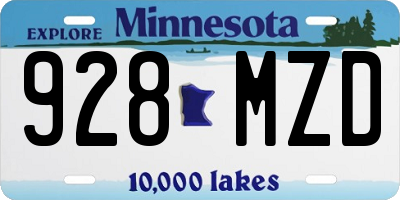MN license plate 928MZD