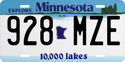MN license plate 928MZE