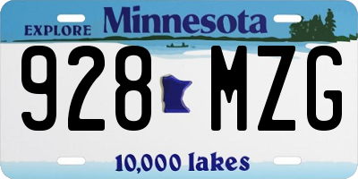MN license plate 928MZG