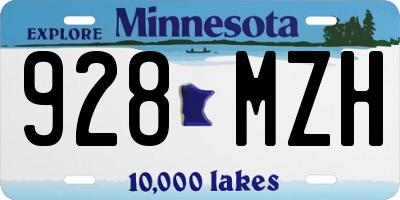 MN license plate 928MZH