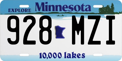 MN license plate 928MZI