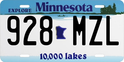MN license plate 928MZL