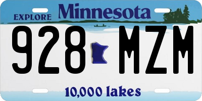 MN license plate 928MZM