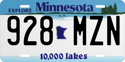 MN license plate 928MZN
