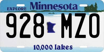 MN license plate 928MZO