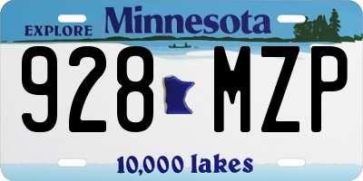 MN license plate 928MZP