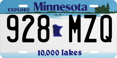 MN license plate 928MZQ