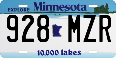 MN license plate 928MZR