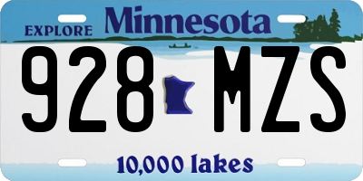 MN license plate 928MZS