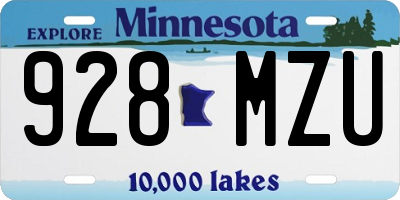 MN license plate 928MZU